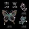 6 Pcs Butterfly Patterns Rhinestone Iron on Hotfix Transfer Decal Bling DIY Patch Clothing Repair Applique T-Shirt Vest Shoes Hat Jacket Decor Clothing DIY Accessories